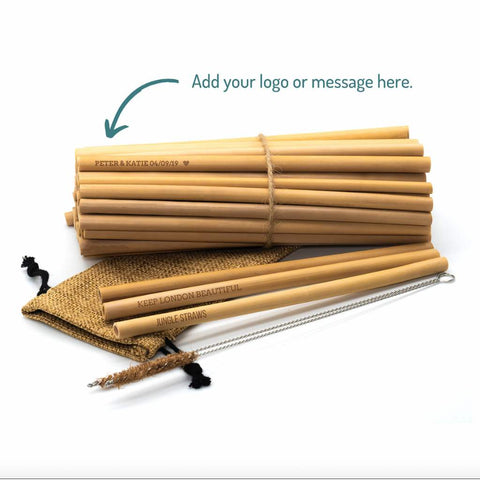 Custom Branded Bamboo Reusable Straws For Businesses or Weddings-1