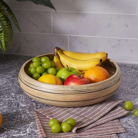 Bamboo Fruit Bowl & Home Decor Bowl (Dark Natural)